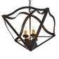 Meyda Lighting Zale 23" 4-Light Wrought Iron Inverted Pendant Light With Ivory Faux Candlelight