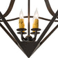 Meyda Lighting Zale 23" 4-Light Wrought Iron Inverted Pendant Light With Ivory Faux Candlelight