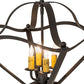 Meyda Lighting Zale 23" 4-Light Wrought Iron Inverted Pendant Light With Ivory Faux Candlelight