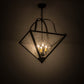 Meyda Lighting Zale 28" 4-Light Gilded Tobacco Inverted Pendant Light With Clear Seeded Shade Glass