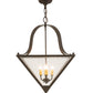Meyda Lighting Zale 28" 4-Light Gilded Tobacco Inverted Pendant Light With Clear Seeded Shade Glass