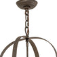 Meyda Lighting Zale 28" 4-Light Gilded Tobacco Inverted Pendant Light With Clear Seeded Shade Glass