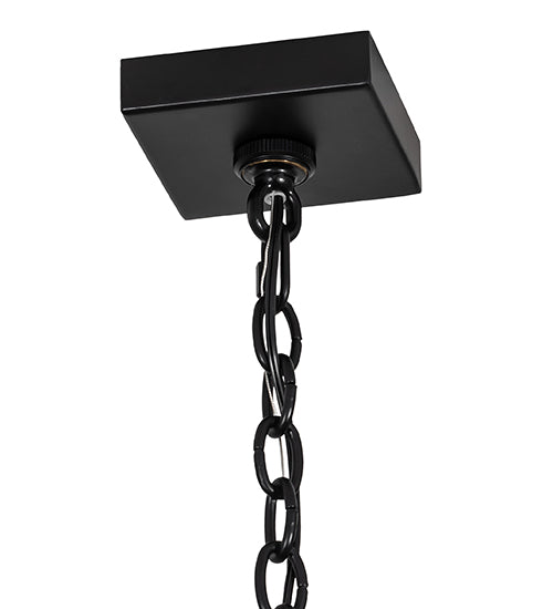 Meyda Lighting Zale 34" 4-Light Blackwash Inverted Pendant Light With Clear Shade Glass