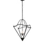 Meyda Lighting Zale 34" 4-Light Blackwash Inverted Pendant Light With Clear Shade Glass