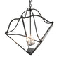 Meyda Lighting Zale 34" 4-Light Blackwash Inverted Pendant Light With Clear Shade Glass