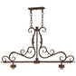 Meyda Lighting Zamora 40" 2-Light Rusty Nail Island Pendant Light White Scavo Shade Glass