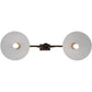 Meyda Lighting Zamora 40" 2-Light Rusty Nail Island Pendant Light White Scavo Shade Glass