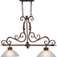 Meyda Lighting Zamora 40" 2-Light Rusty Nail Island Pendant Light White Scavo Shade Glass