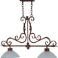 Meyda Lighting Zamora 40" 2-Light Rusty Nail Island Pendant Light White Scavo Shade Glass