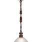 Meyda Lighting Zamora 40" 2-Light Rusty Nail Island Pendant Light White Scavo Shade Glass