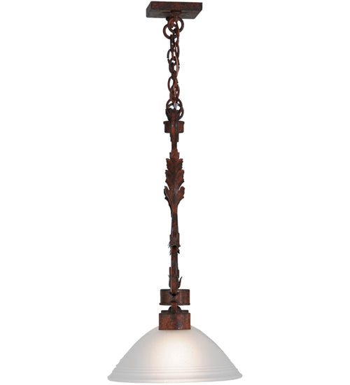Meyda Lighting Zamora 40" 2-Light Rusty Nail Island Pendant Light White Scavo Shade Glass