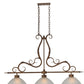 Meyda Lighting Zamora 49" 3-Light Antique Rust Island Pendant Light With White Scavo Shade Glass