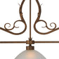 Meyda Lighting Zamora 49" 3-Light Antique Rust Island Pendant Light With White Scavo Shade Glass