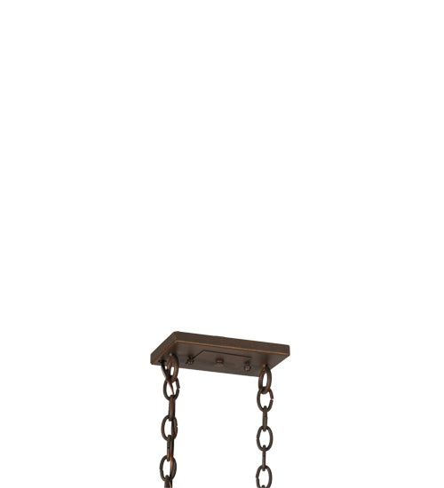 Meyda Lighting Zamora 49" 3-Light Antique Rust Island Pendant Light With White Scavo Shade Glass
