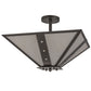 Meyda Lighting Zandra 34" 4-Light Bronze Metallic Semi-flush Mount Light With Creme Carrara Idalight Shade