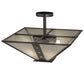 Meyda Lighting Zandra 34" 4-Light Bronze Metallic Semi-flush Mount Light With Creme Carrara Idalight Shade