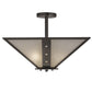 Meyda Lighting Zandra 34" 4-Light Bronze Metallic Semi-flush Mount Light With Creme Carrara Idalight Shade