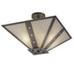 Meyda Lighting Zandra 34" 4-Light Bronze Metallic Semi-flush Mount Light With Creme Carrara Idalight Shade