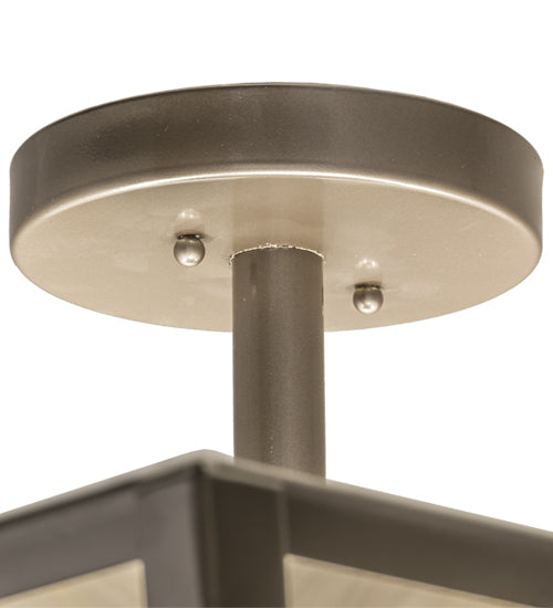 Meyda Lighting Zandra 34" 4-Light Bronze Metallic Semi-flush Mount Light With Creme Carrara Idalight Shade