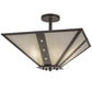 Meyda Lighting Zandra 34" 4-Light Bronze Metallic Semi-flush Mount Light With Creme Carrara Idalight Shade