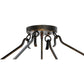 Meyda Lighting Zandra 43" 4-Light Antique Black Semi-flush Mount Ceiling Light With Beige Iridescent Shade Glass