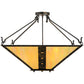 Meyda Lighting Zandra 43" 4-Light Antique Black Semi-flush Mount Ceiling Light With Beige Iridescent Shade Glass