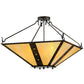Meyda Lighting Zandra 43" 4-Light Antique Black Semi-flush Mount Ceiling Light With Beige Iridescent Shade Glass