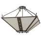 Meyda Lighting Zandra 44" 4-Light Bronze Metallic Inverted Pendant Light With Creme Carrara Idalight Shade