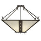 Meyda Lighting Zandra 44" 4-Light Bronze Metallic Inverted Pendant Light With Creme Carrara Idalight Shade