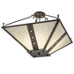 Meyda Lighting Zandra 44" 4-Light Bronze Metallic Inverted Pendant Light With Creme Carrara Idalight Shade