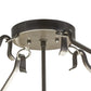 Meyda Lighting Zandra 44" 4-Light Bronze Metallic Inverted Pendant Light With Creme Carrara Idalight Shade