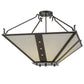 Meyda Lighting Zandra 44" 4-Light Bronze Metallic Inverted Pendant Light With Creme Carrara Idalight Shade