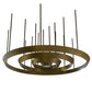 Meyda Lighting Zarkov 104" LED Gold Matte Pendant Light With Frosted Clear Shade Glass