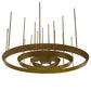 Meyda Lighting Zarkov 104" LED Gold Matte Pendant Light With Frosted Clear Shade Glass