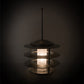 Meyda Lighting Zarkov 24" Nickel Outdoor Pier Mount Light With Clear & Frosted Shade Glass