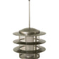 Meyda Lighting Zarkov 24" Nickel Outdoor Pier Mount Light With Clear & Frosted Shade Glass
