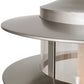 Meyda Lighting Zarkov 24" Nickel Outdoor Pier Mount Light With Clear & Frosted Shade Glass