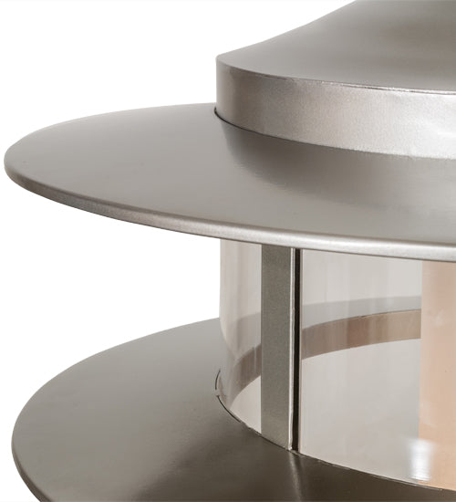 Meyda Lighting Zarkov 24" Nickel Outdoor Pier Mount Light With Clear & Frosted Shade Glass