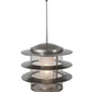 Meyda Lighting Zarkov 24" Nickel Outdoor Pier Mount Light With Clear & Frosted Shade Glass
