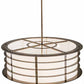 Meyda Lighting Zarkov 42" 6-Light Black Hills Gold Pendant Light With White Statuario Idalight Shade Glass