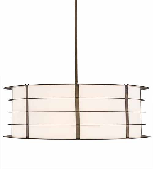 Meyda Lighting Zarkov 42" 6-Light Black Hills Gold Pendant Light With White Statuario Idalight Shade Glass
