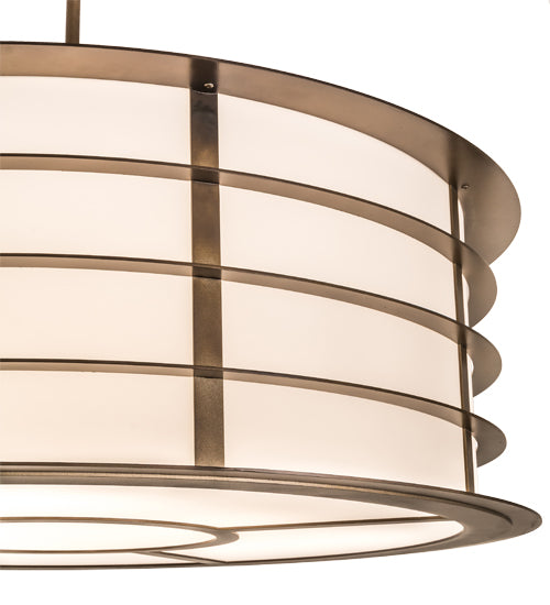 Meyda Lighting Zarkov 42" 6-Light Black Hills Gold Pendant Light With White Statuario Idalight Shade Glass