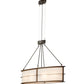 Meyda Lighting Zarkov 48" 6-Light Brown Faux Maple Wood Pendant Light With White Angelwing Idalight Shade