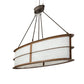 Meyda Lighting Zarkov 48" 6-Light Brown Faux Maple Wood Pendant Light With White Angelwing Idalight Shade