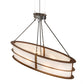 Meyda Lighting Zarkov 48" 6-Light Brown Faux Maple Wood Pendant Light With White Angelwing Idalight Shade