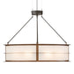 Meyda Lighting Zarkov 48" 6-Light Brown Faux Maple Wood Pendant Light With White Angelwing Idalight Shade