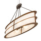 Meyda Lighting Zarkov 48" 6-Light Brown Faux Maple Wood Pendant Light With White Angelwing Idalight Shade