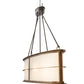 Meyda Lighting Zarkov 48" 6-Light Brown Faux Maple Wood Pendant Light With White Angelwing Idalight Shade