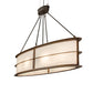 Meyda Lighting Zarkov 48" 6-Light Brown Faux Maple Wood Pendant Light With White Angelwing Idalight Shade