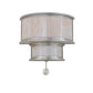 Meyda Lighting Zayne 16" 3-Light Nickel Wall Sconce With Fleshtone Idalight Shade Glass